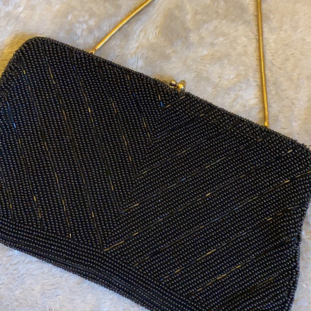 Black Beaded The Broadway Bag Purse